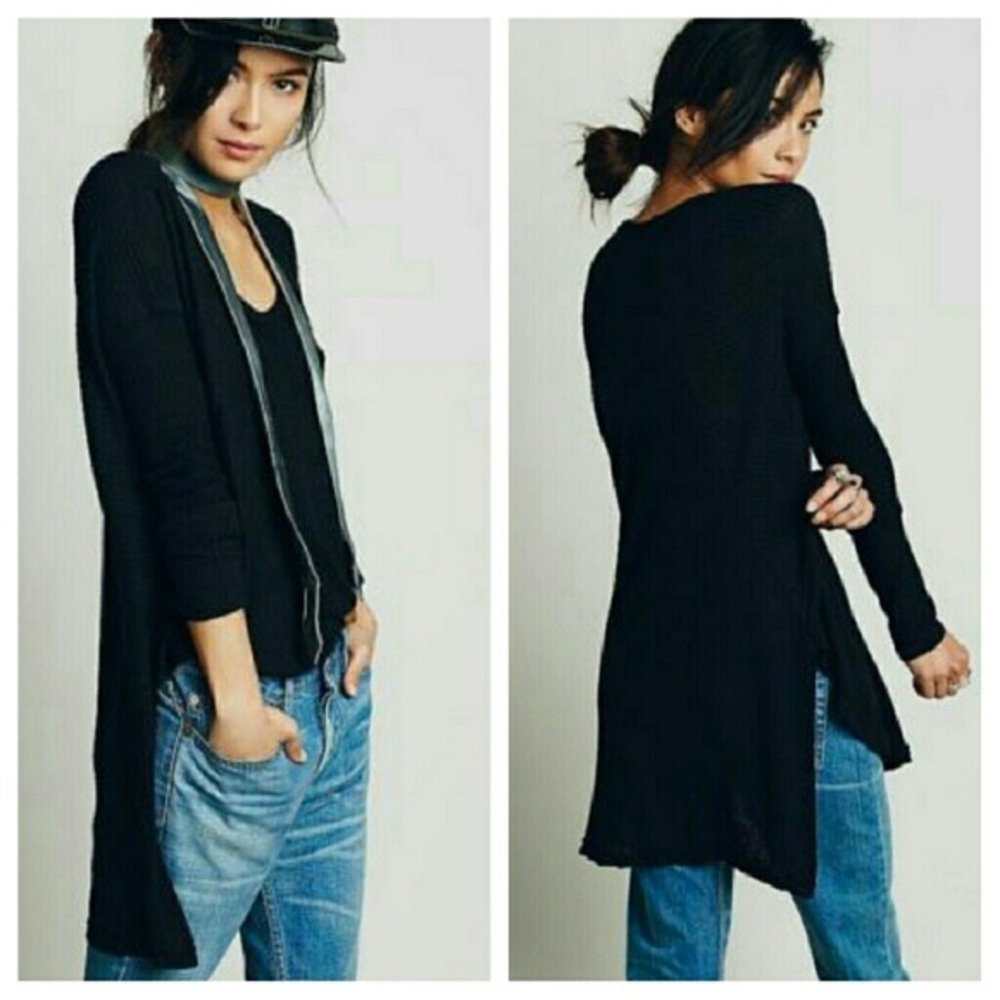 NWOT Free People Ventura Drippy Thermal in Black
